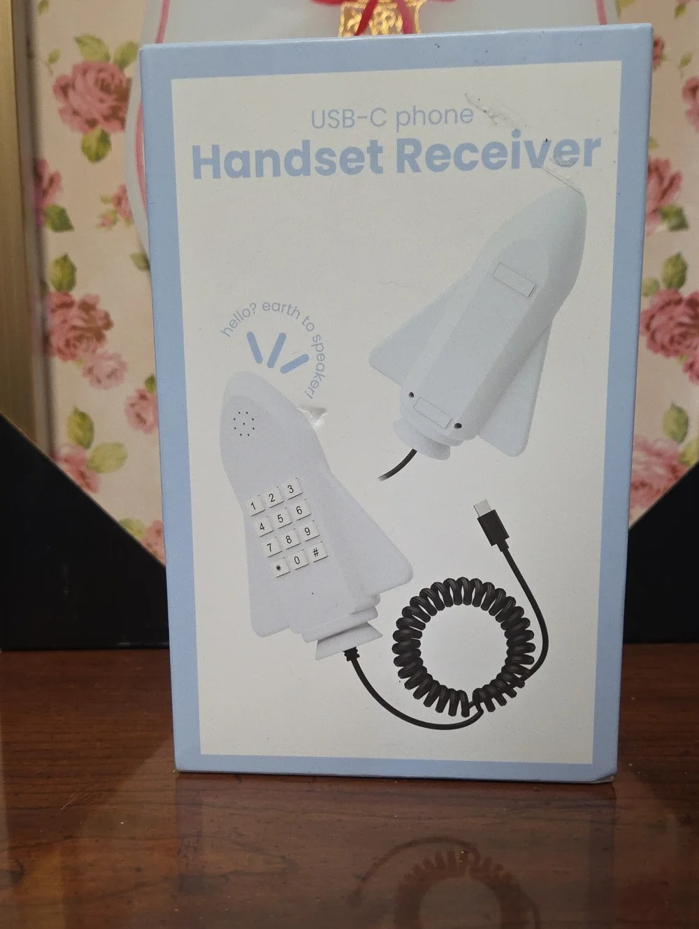 USB-C Handset Receiver - White Retro Phone Handset